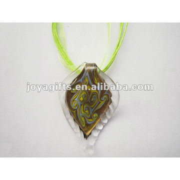 Wholesale 2014 Lampwork Glass Pendant Necklace Lampwork glass Necklace bubble glass pendant lamp with wax cord